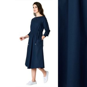 🌧️EShakti🌧️ Poplin Smocked-waisted Dress